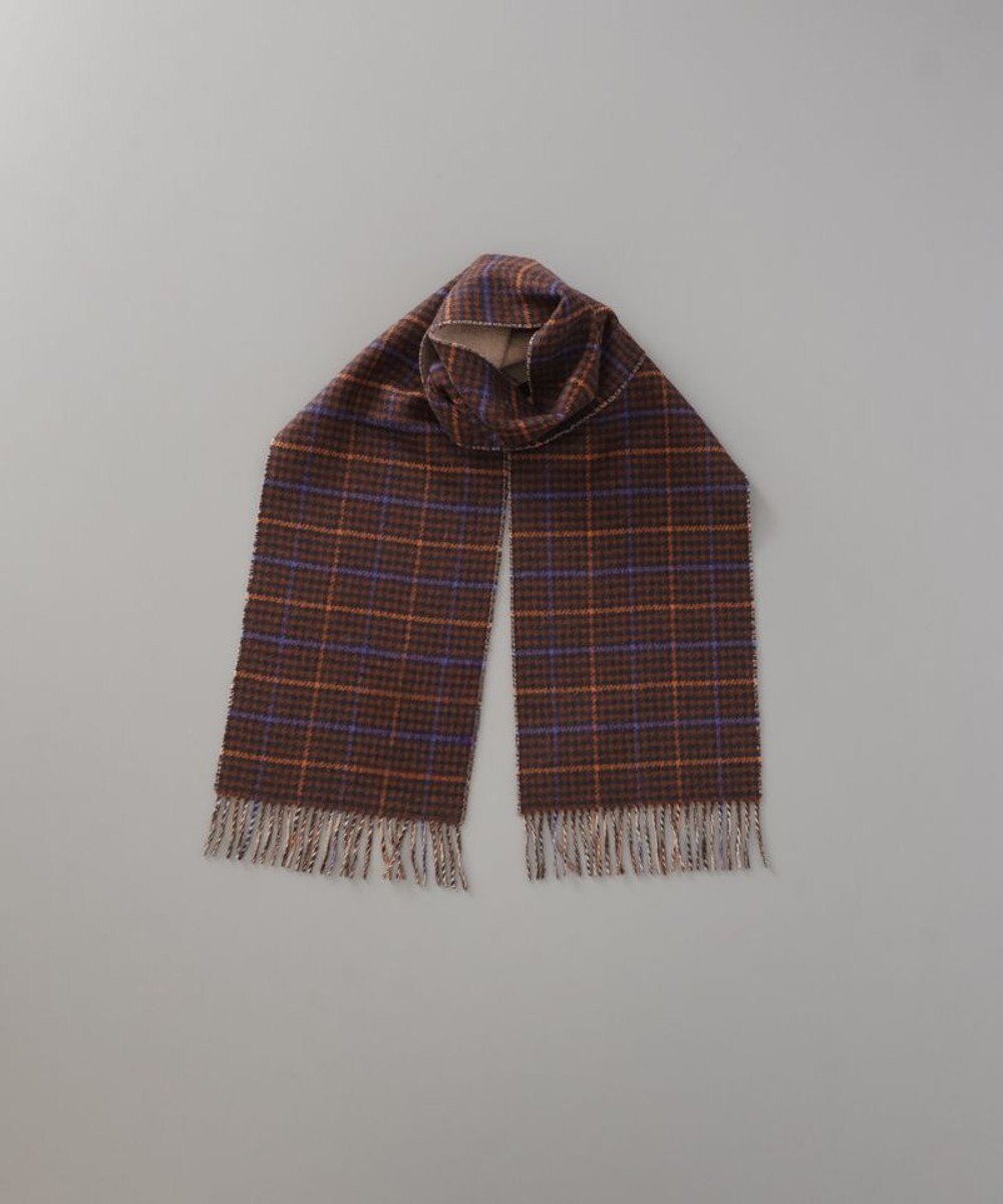 AURORA 【 LANVIN COLLECTION（ランバン コレクション） 】カシミヤ100％リバーシブルチェックマフラー(WASH) 