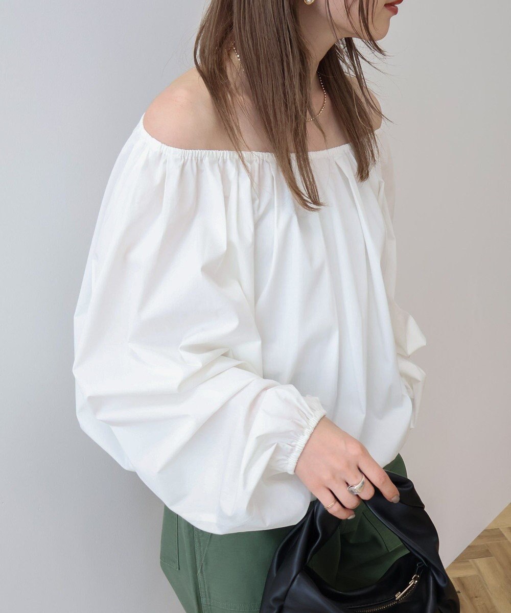 AMERICAN HOLIC イージーケアオフショルダーギャザーブラウス 