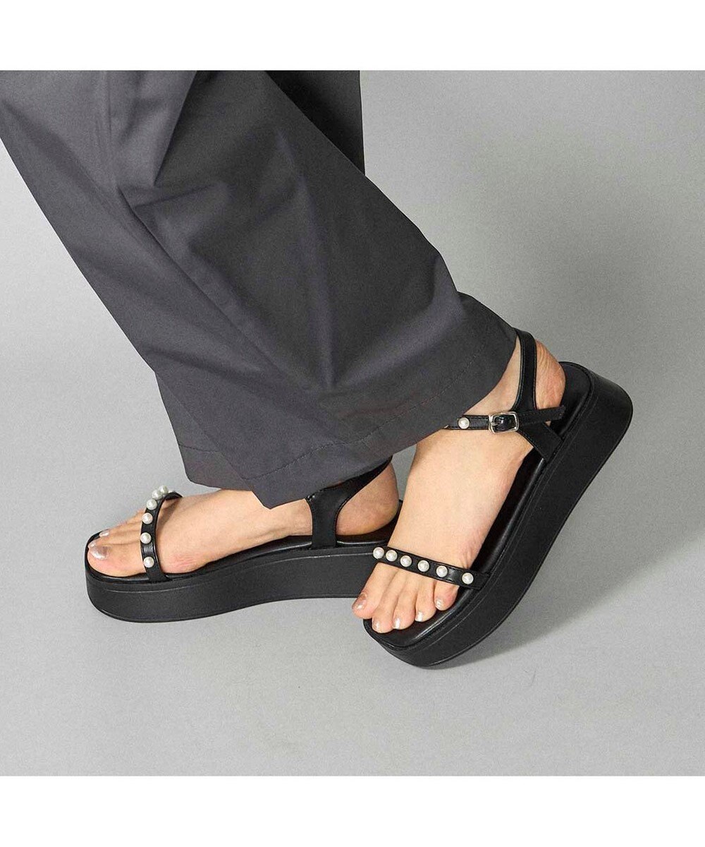 MODE ET JACOMO <noyau>パールデザイン厚底スポーツサンダル 