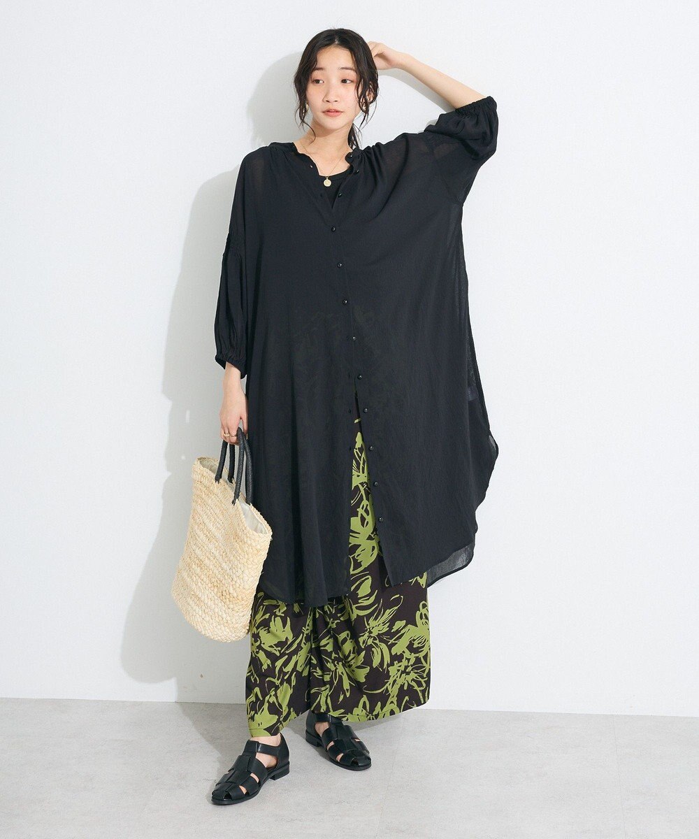 CRAFT STANDARD BOUTIQUE ヴィンテージボイル袖シャーリングワンピース 