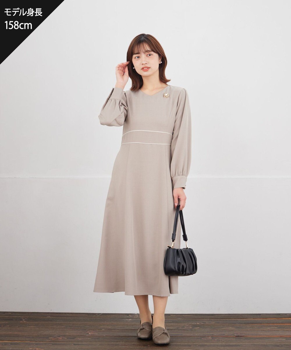 Tiaclasse パイピングフレアワンピース 