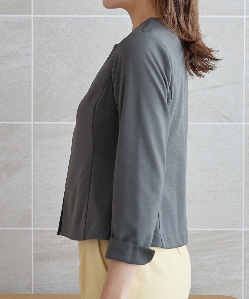 Tiaclasse L 【洗える】ノーカラーポンチジャケット 