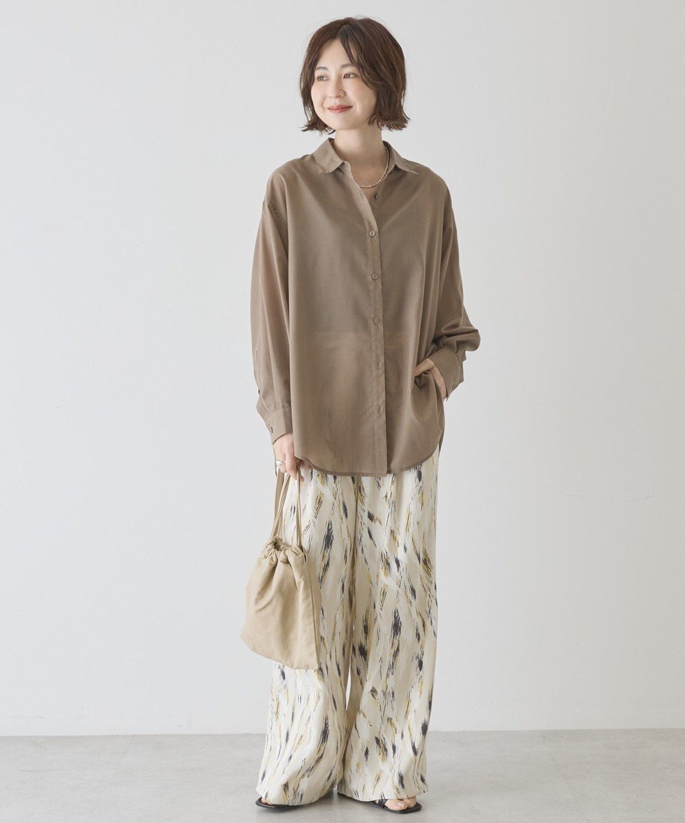 AMERICAN HOLIC 【イージーケア】シアーラウンドシャツ 