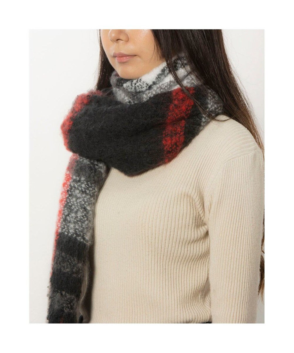 UNBILLION カシュネ cache nez / 太フリンジハーフチェックストール 