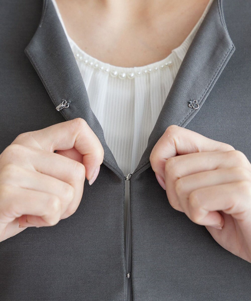 Tiaclasse L 【洗える】ノーカラーポンチジャケット 