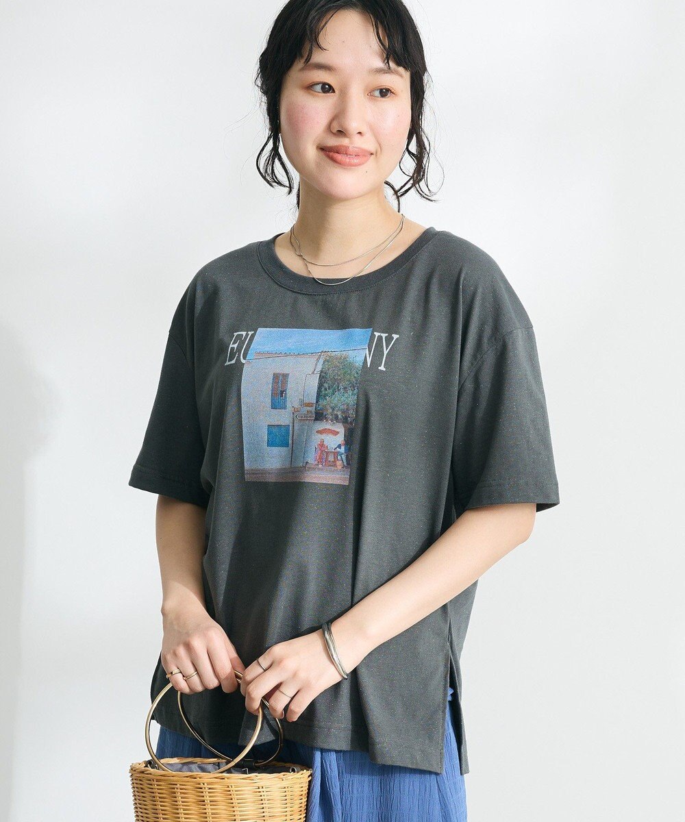 CRAFT STANDARD BOUTIQUE ラメ天竺フォトプリントTEE 