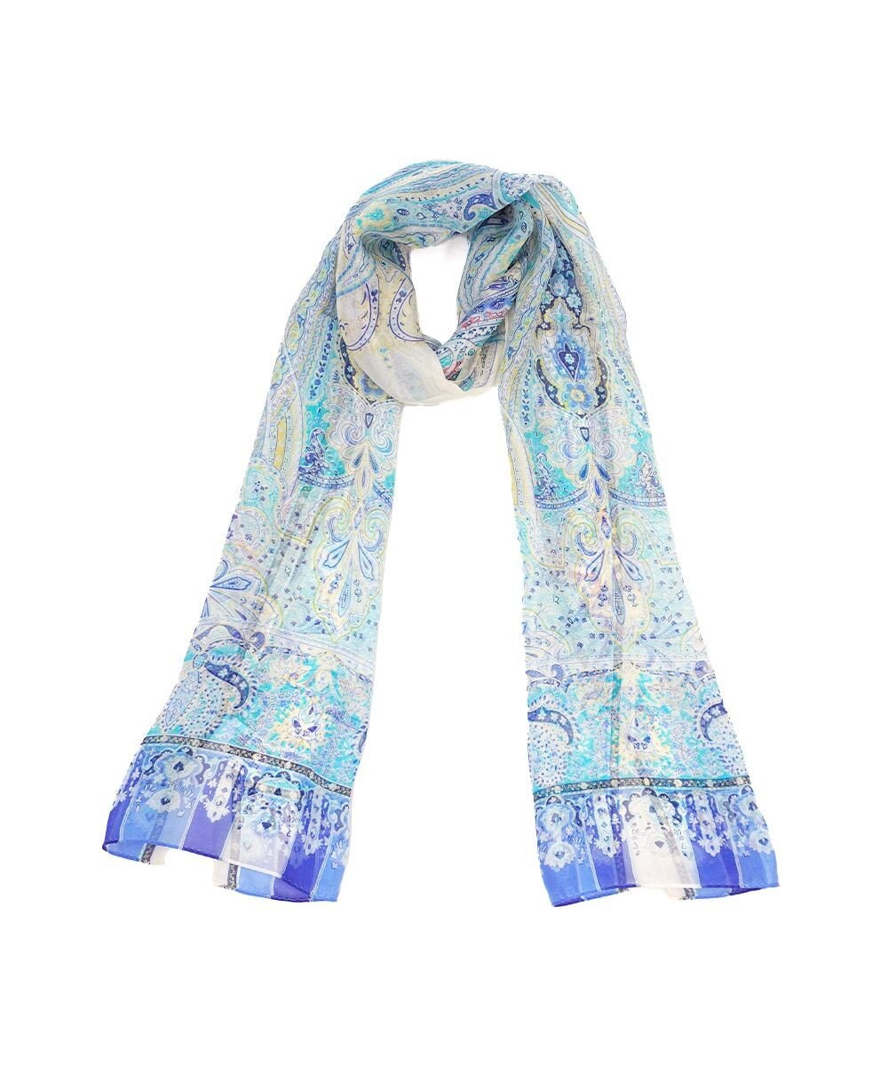 Marca ＜洗えるシルク＞【Marcaオリジナル】カシミール50 ウォッシャブルシルクローン ロングスカーフ 