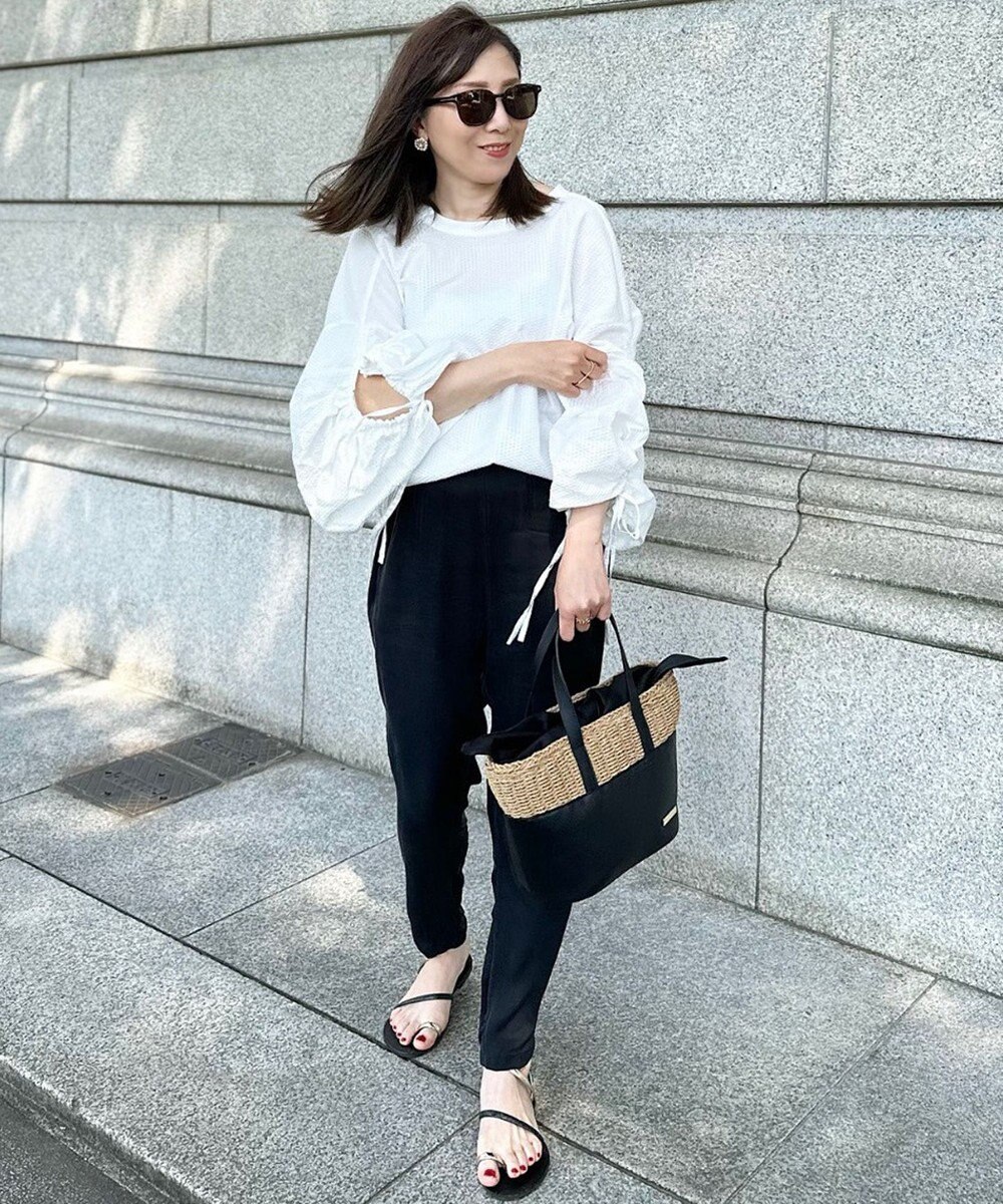 LA BAGAGERIE 【インスタグラマー chiyoさん×LA BAGAGERIE】コンビネーションかごバッグ 