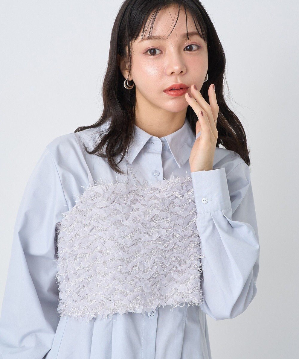 earth music&ecology フリンジミックスチュールビスチェ 