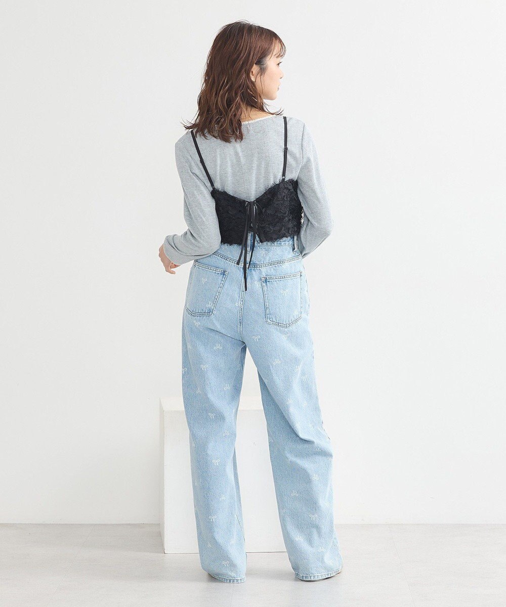 earth music&ecology フリンジミックスチュールビスチェ 