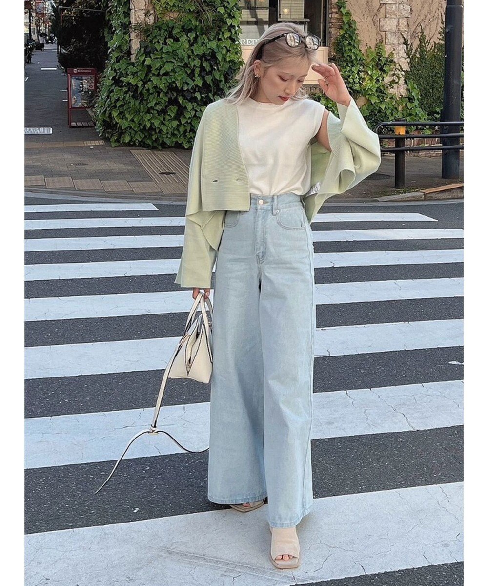 Green Parks ショート丈ミラノリブカーディガン 