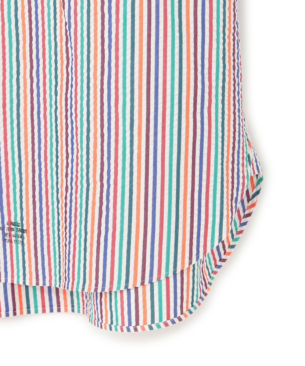 J.PRESS MEN 【J.PRESS ORIGINALS】Cotton Silk Seersucker Regular Half Sleeve Shirt / Baggy-Fit 