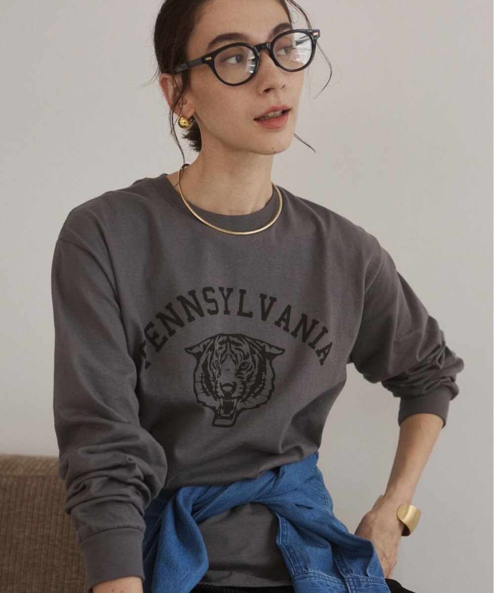 WEGO 【ANGIE VINTAGE】GILDAN カレッジロゴ オーバーサイズ プリント ロンT 