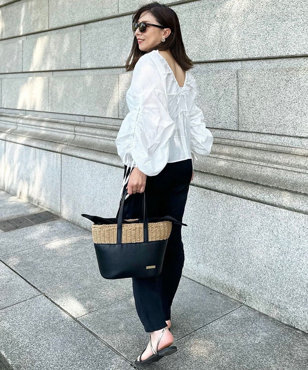 LA BAGAGERIE 【インスタグラマー chiyoさん×LA BAGAGERIE】コンビネーションかごバッグ 