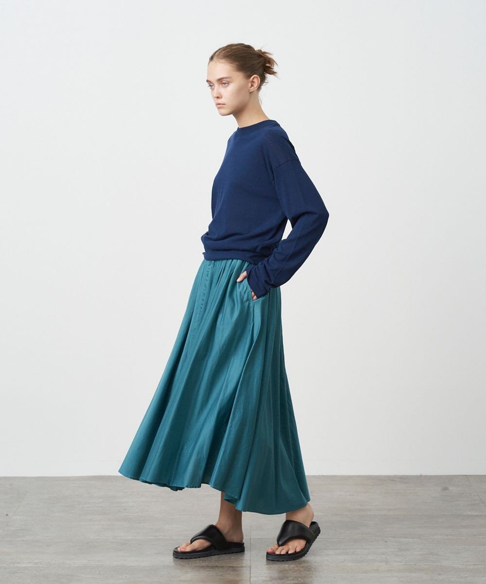 ATON MICRO COTTON SATIN | ギャザースカート 