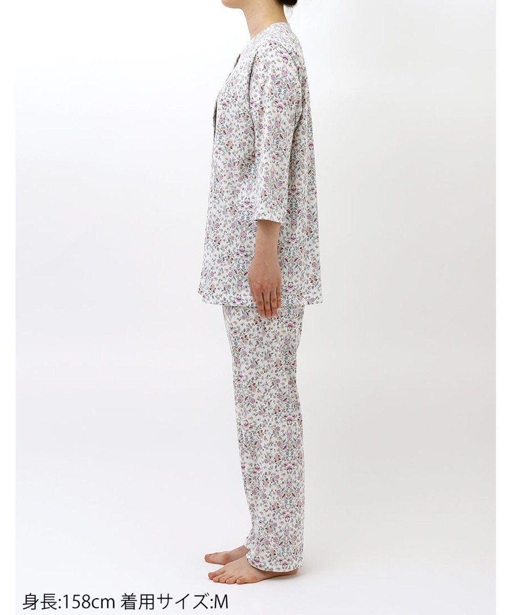 WACOAL ワコール_リラックス＆スリープ パジャマ 7分袖 長袖 長ズボン 綿100%(本体) ミントン レディース NDT256 /ワコール 