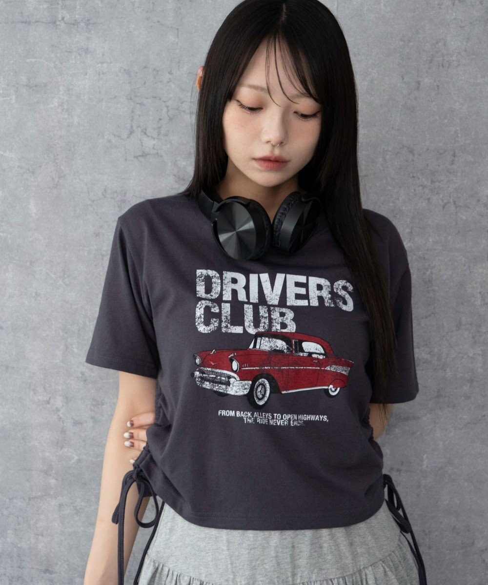 WEGO グラフィックショートサイドリボンドロストT 