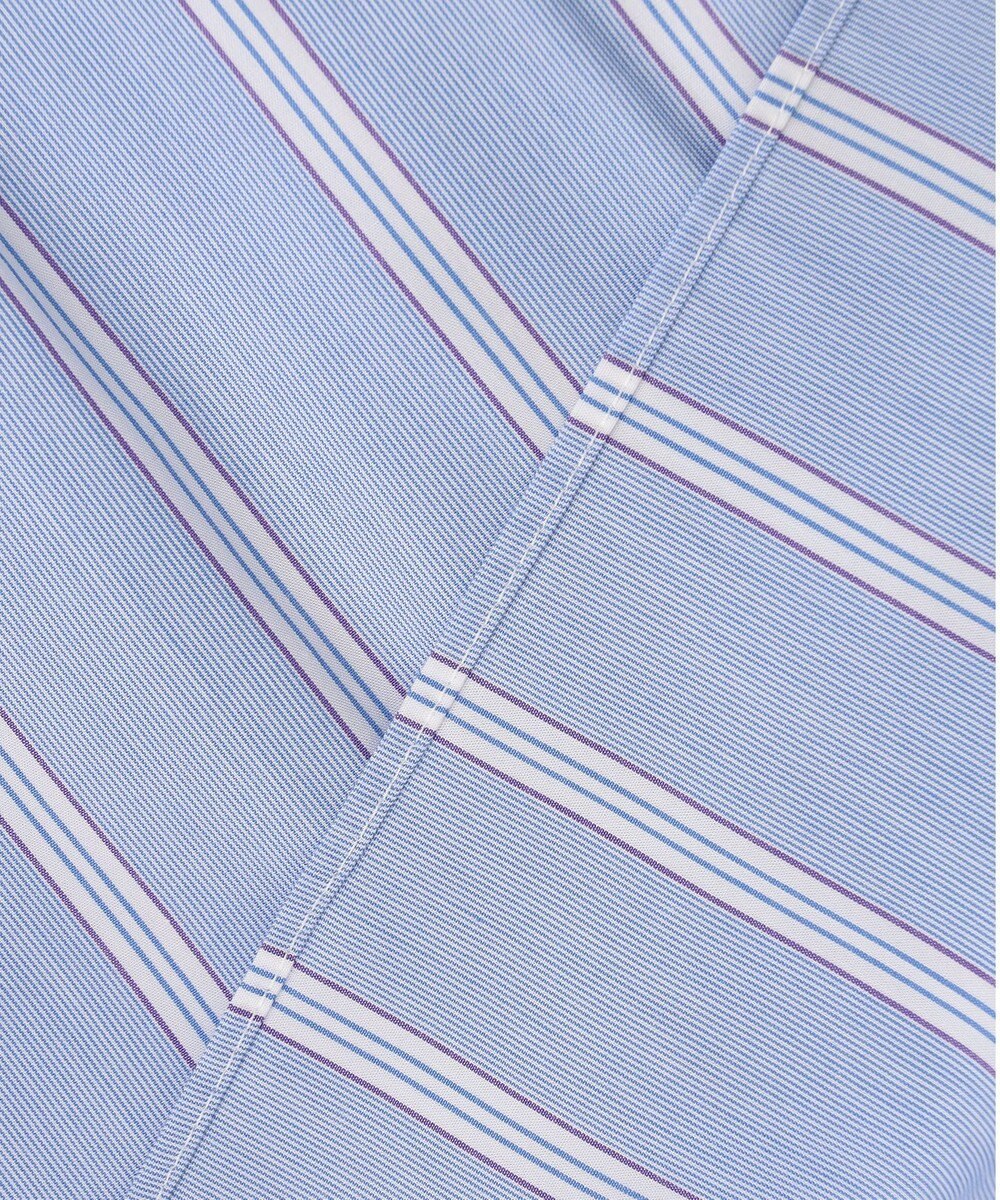 J.PRESS LADIES 【洗える】 セルロース タイプライター ストライプ スタンドカラー ブラウス 