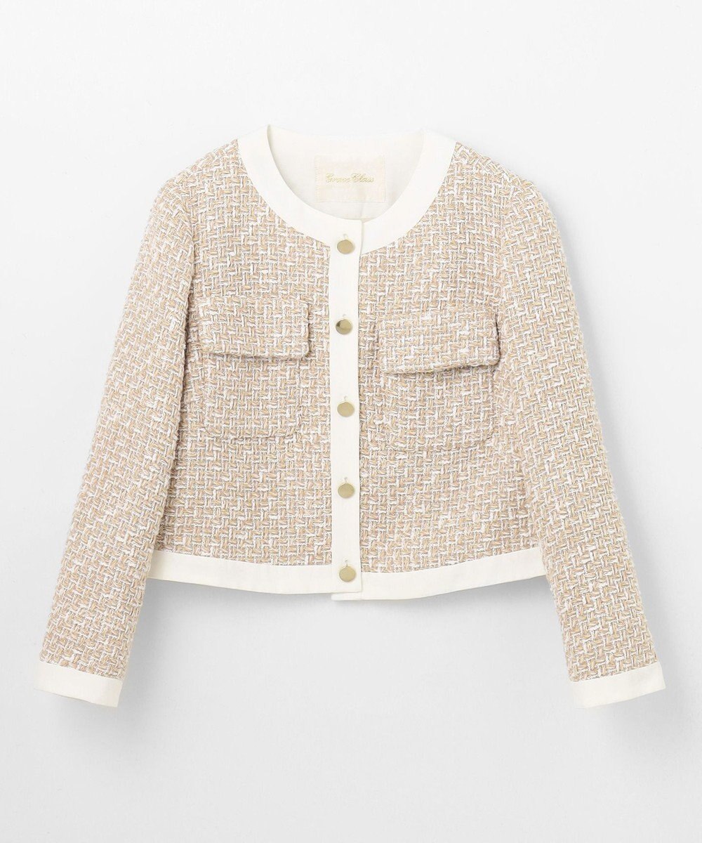 GRACE CONTINENTAL ツイードトリミングジャケット 