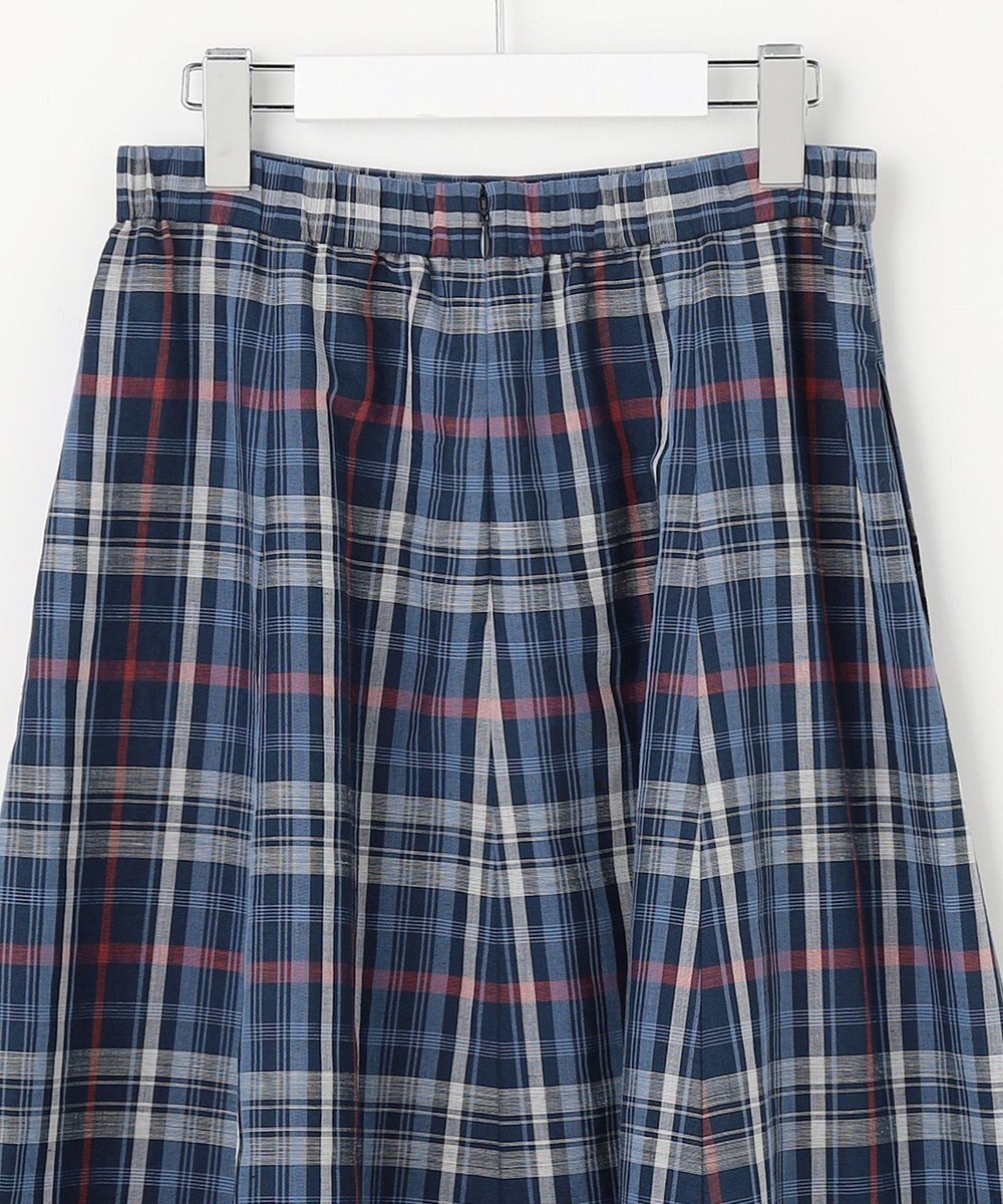 J.PRESS LADIES S コットンリネン Light マドラスチェック フレア スカート 