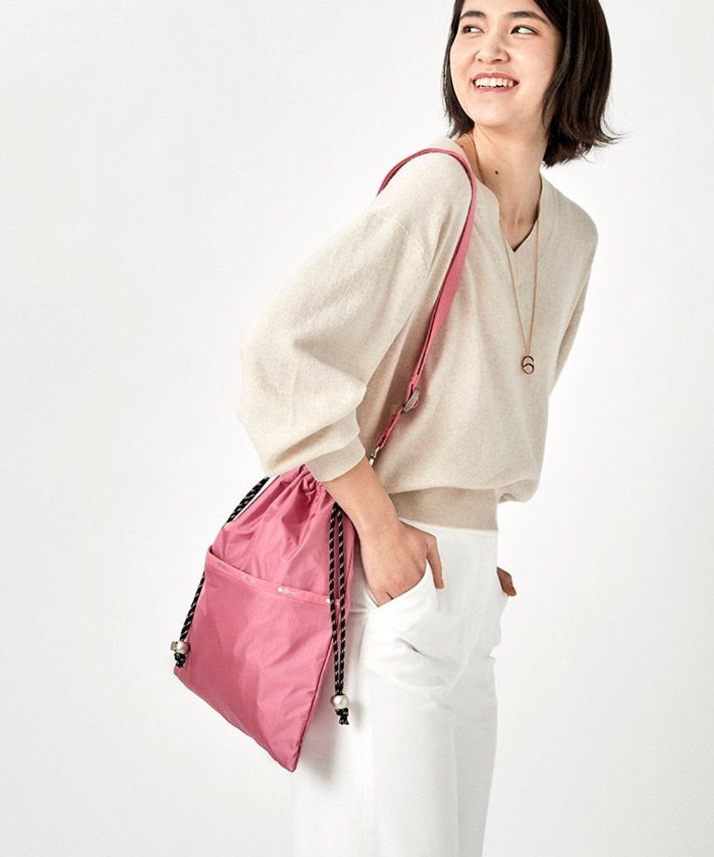 DRAWSTRING SHOULDER/リップスティックピンクC / LeSportsac