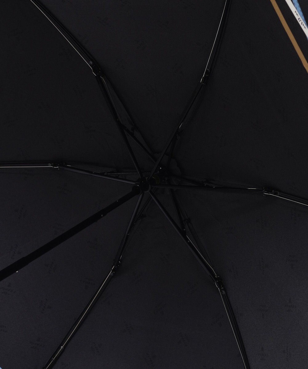 MOONBAT ランバン オン ブルー (LANVIN en Blue) 折りたたみ傘 サテンプリント ロゴアーチ 