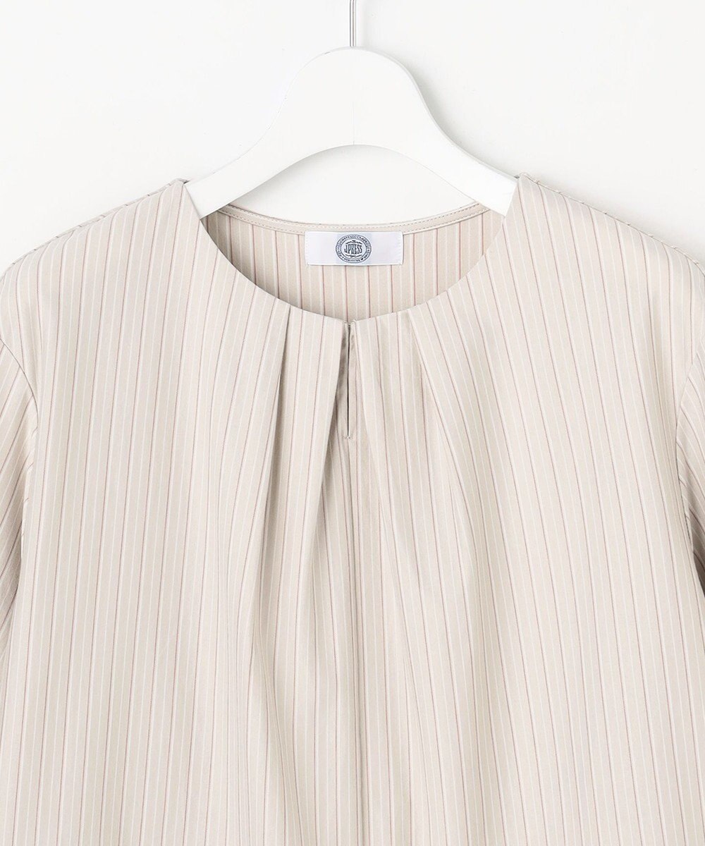 J.PRESS LADIES ストライプジャージー バックペプラム カットソー 