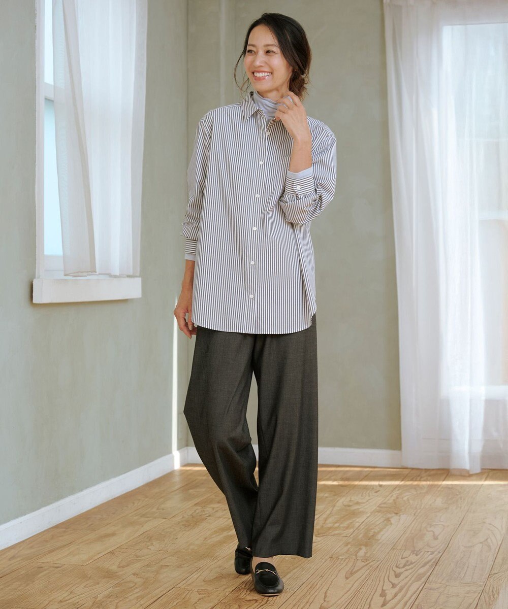 J.PRESS LADIES S エステネージュストライプ シャツ ブラウス 