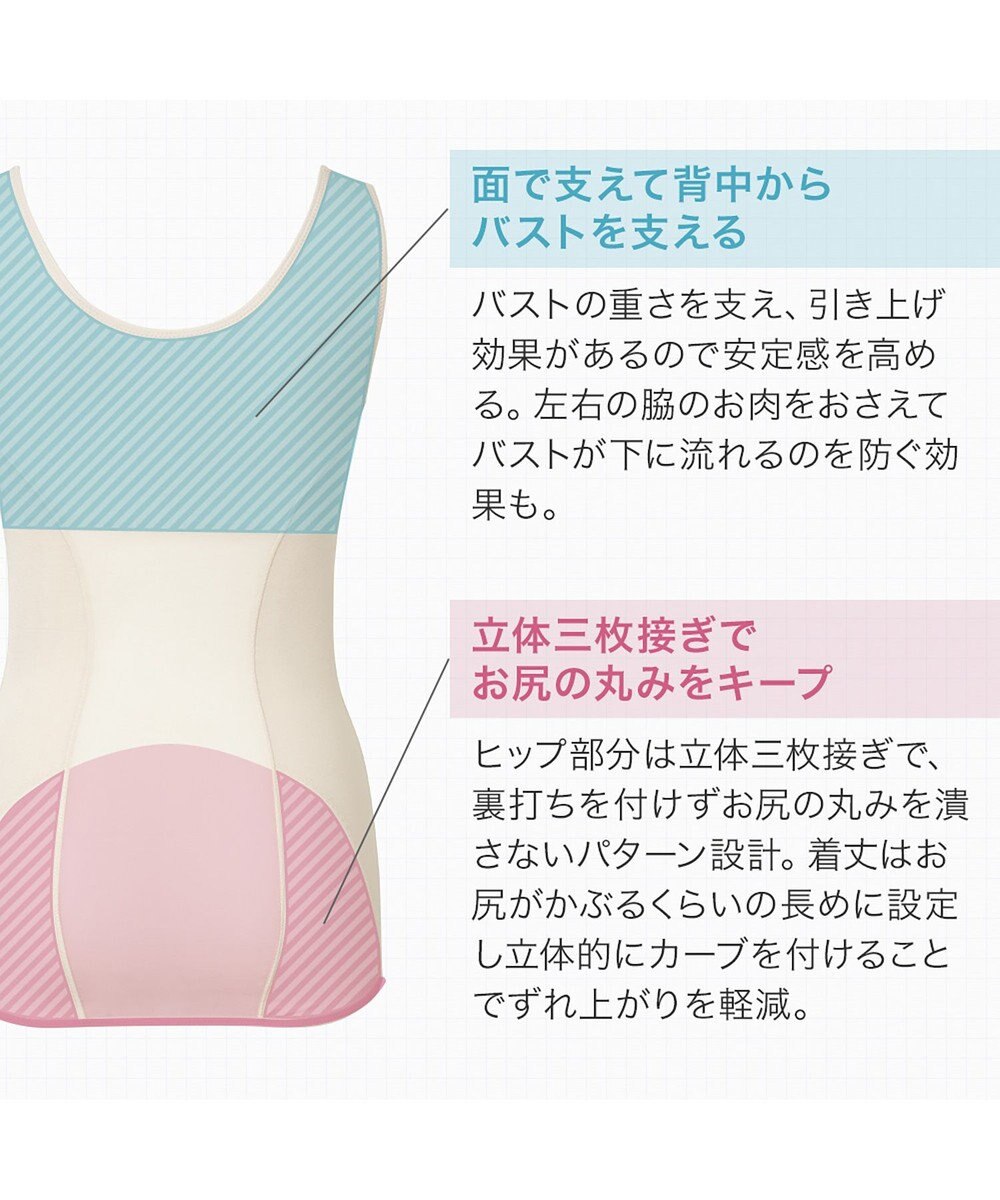 BRADELIS New York 【BRADELIS NewYork peace】きゅっとウエストバストアップシェイパー23 補正下着 ブラキャミ 