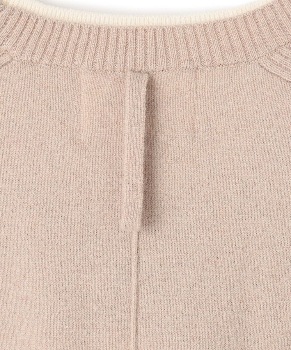 BEIGE， 【洗える】POMPE / ウールカシミヤ配色リブクルーネック 