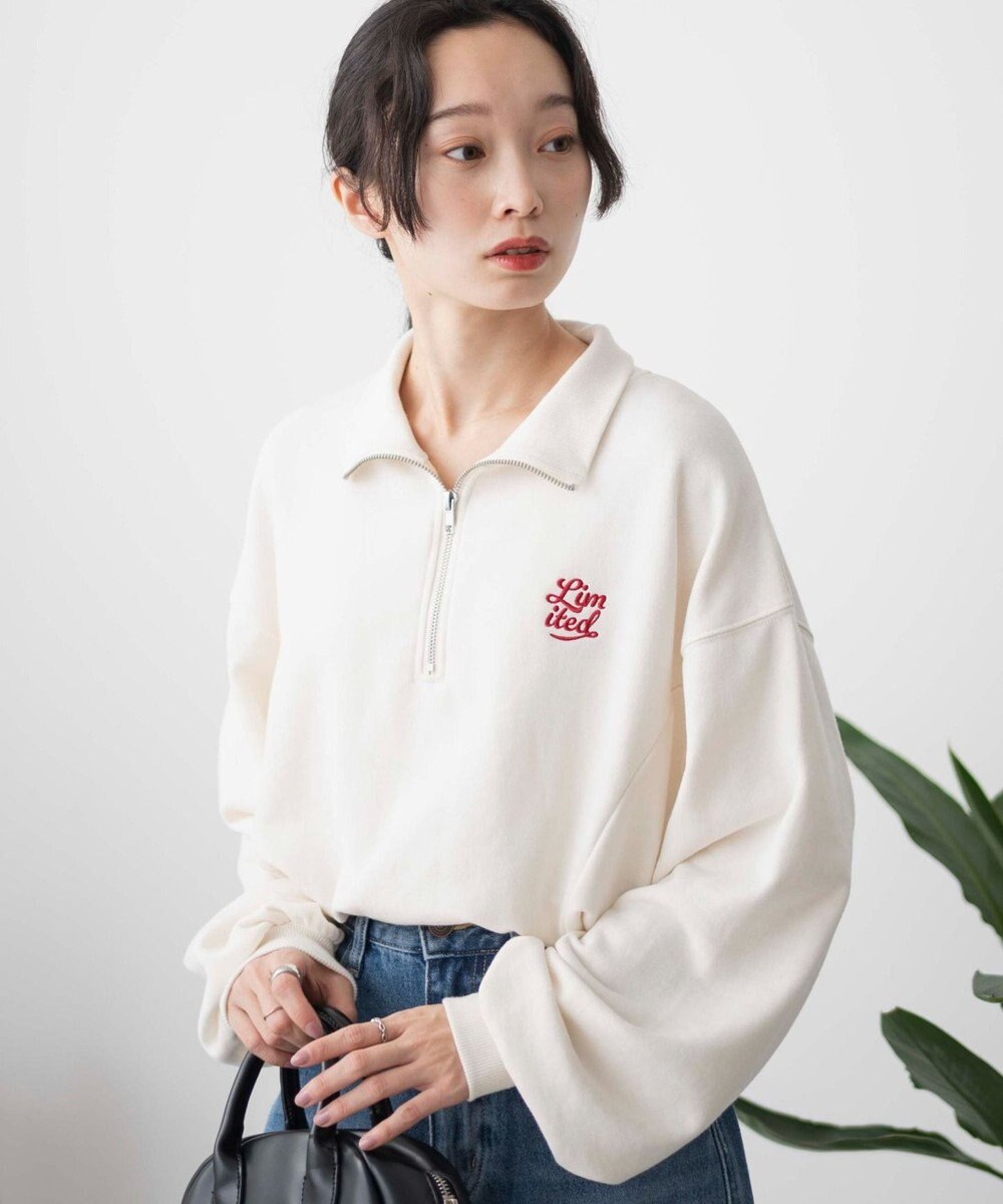 WEGO 【新色追加】ドロストデザインハーフZIPスウェット 