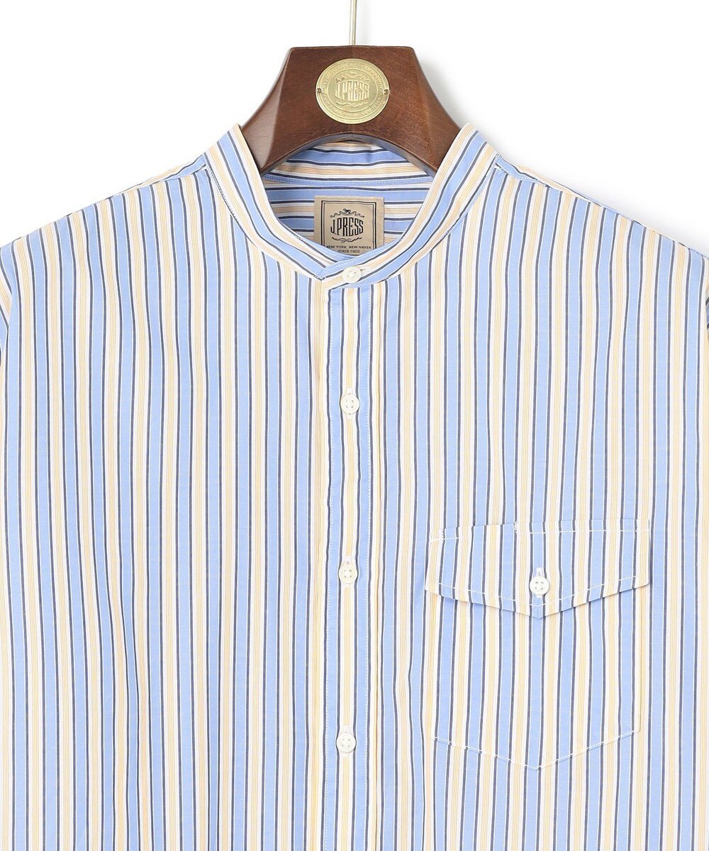 J.PRESS MEN 【SOMELOS】マルチストライプ バンドカラーシャツ 