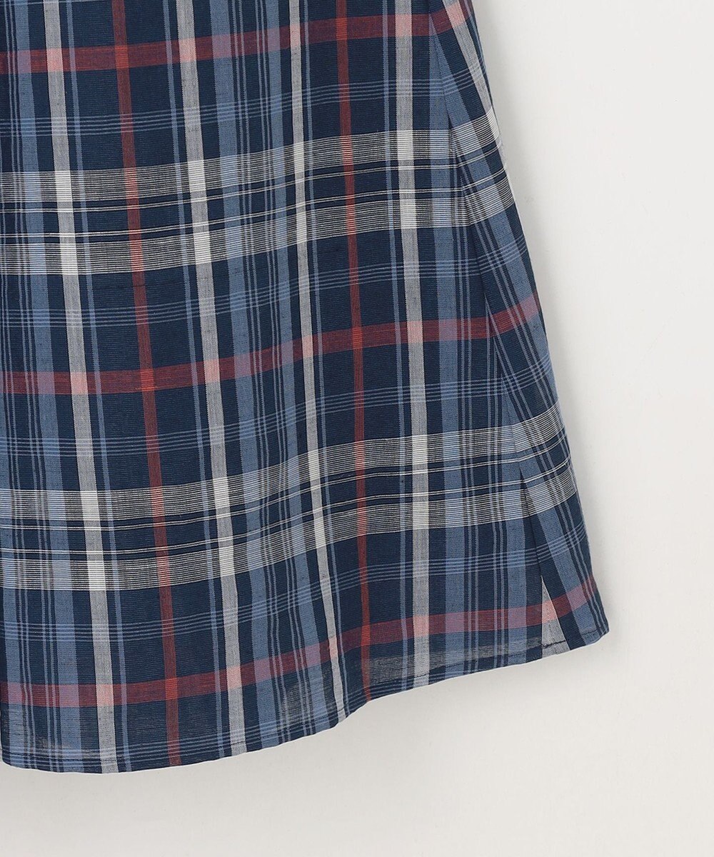 J.PRESS LADIES S コットンリネン Light マドラスチェック フレア スカート 