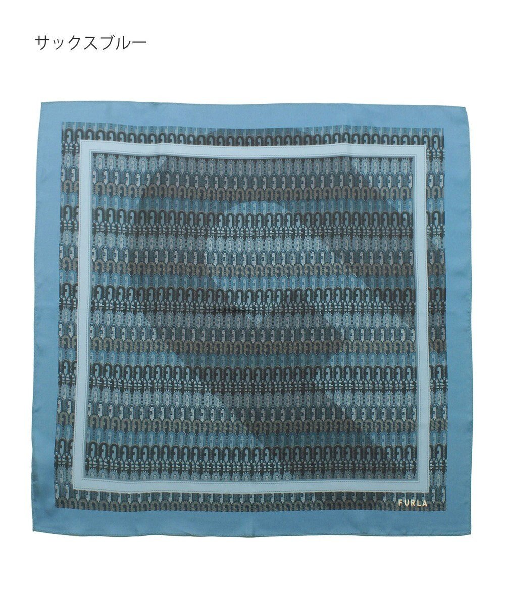 MOONBAT FURLA モノグラム柄シルク100%スカーフ 65×65cm 