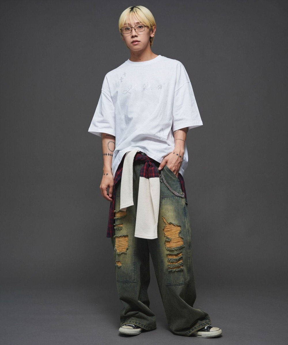 WEGO 【ユニセックス着用ITEM】ラインストーングラフィックT（SS） 