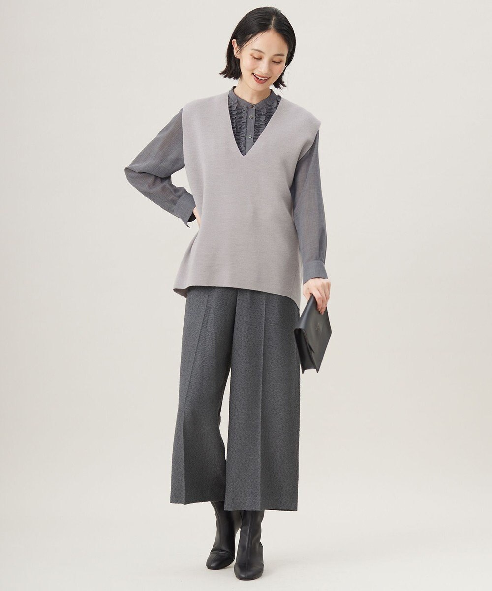 自由区 ブライトリングツイードクロップド パンツ 