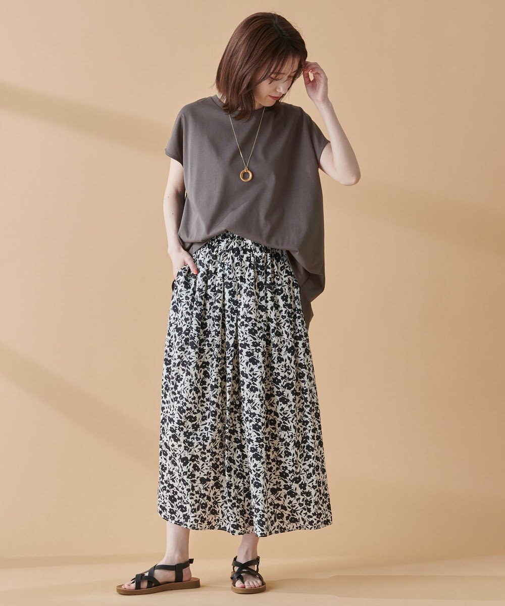 ANY L 【吸水速乾/シワになりにくい/アンチピリング】バックフレアフレンチスリーブカットソー 