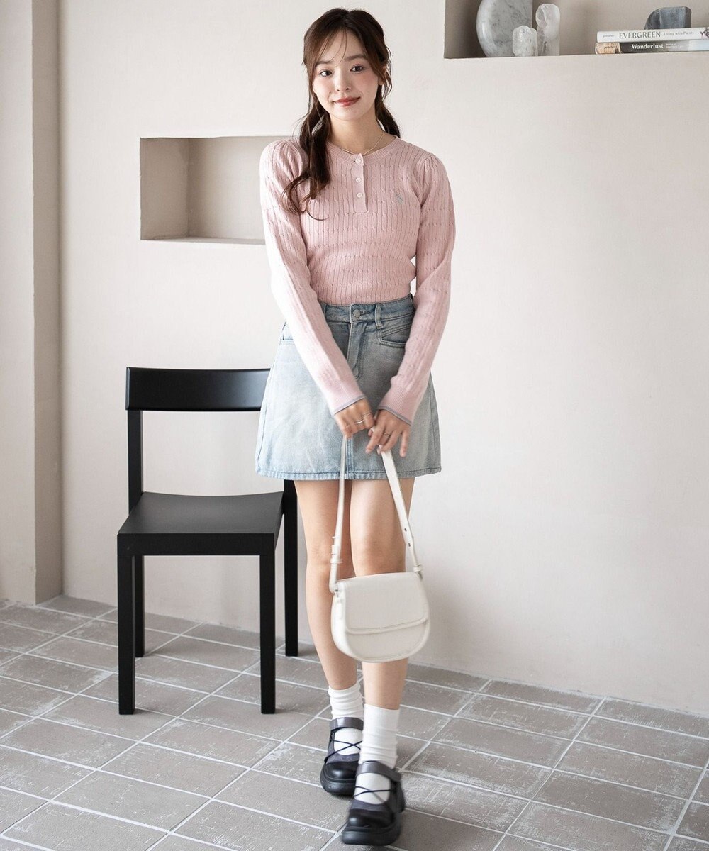 WEGO 【WEB限定/25年秋冬新作】別注USPOLOヘンリーネックニットPO 