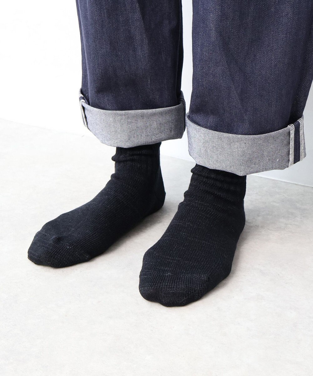 WHITE MAILS PAPER WIDE RIB CREW SOCKS ソックス 