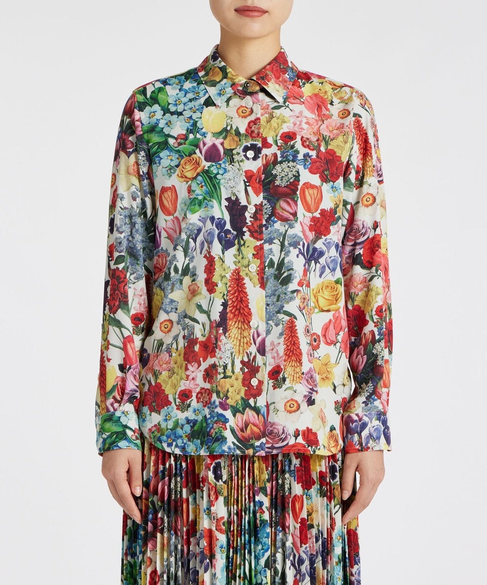 Paul Smith Collage Floral ブラウス オフホワイト