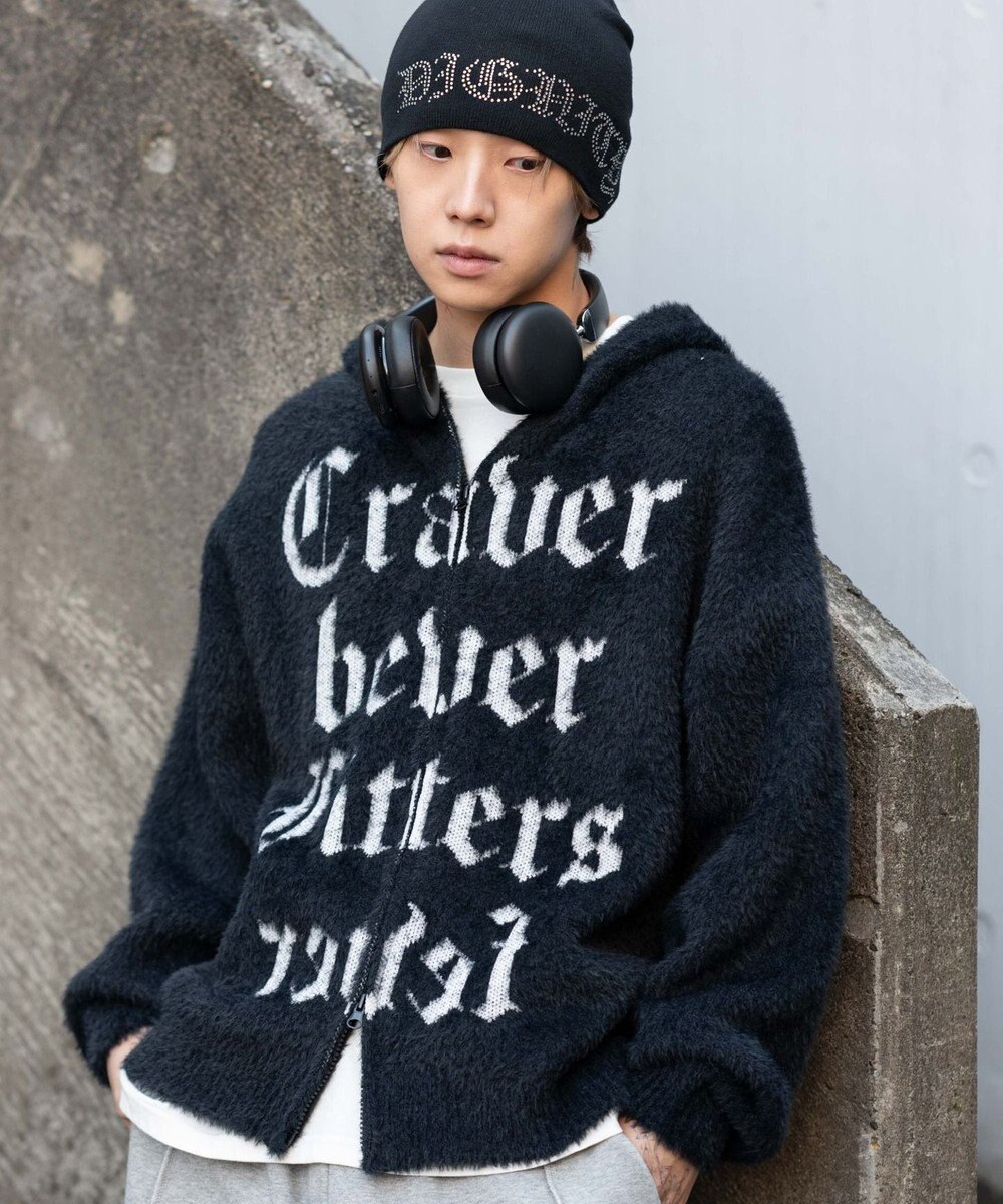 WEGO シャギーグラフィックZIPパーカー 