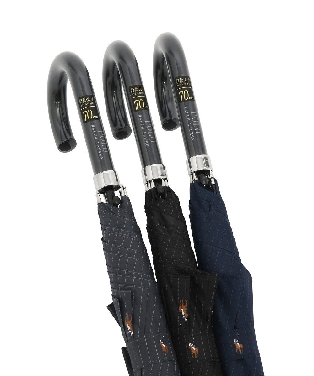 MOONBAT 【大きめ】POLO RALPH LAUREN 長傘 メンズ ストライプ ワンポイント刺繍 70cm 