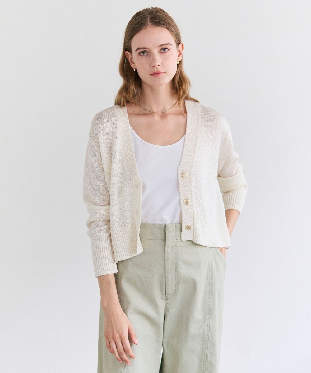 BEIGE， SPESSARTINE / Vネッククロップドカーディガン 