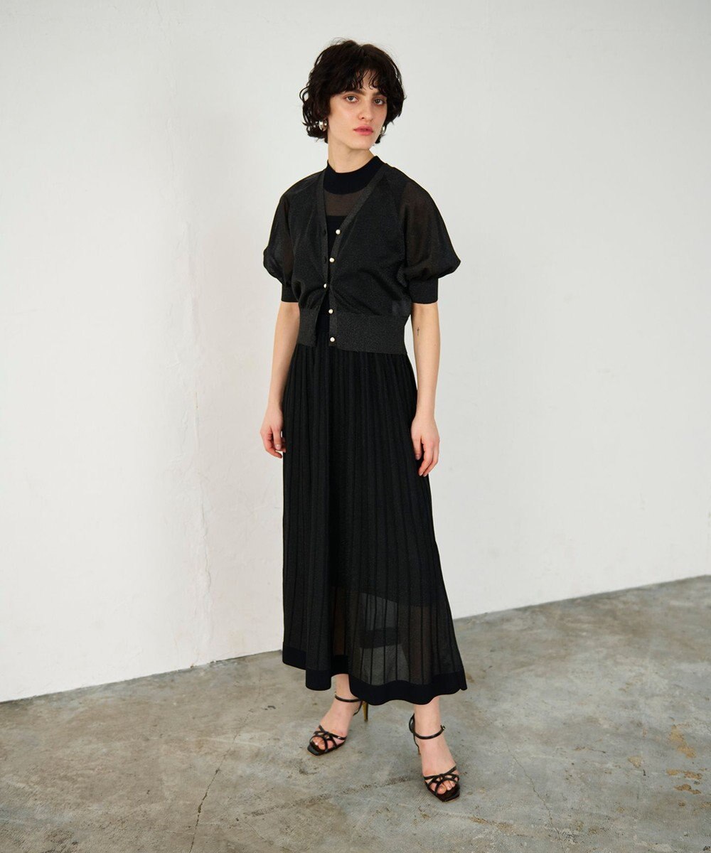 GRACE CONTINENTAL ラメシアードルマンニットカーディガン 