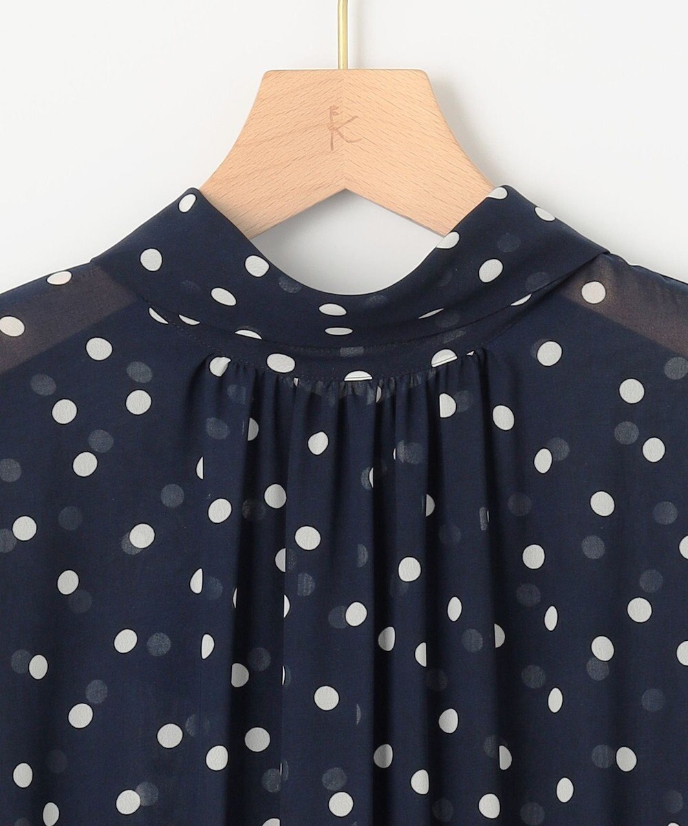 組曲 【前後着用可】シフォンオーガンプリント ボウタイワンピース 