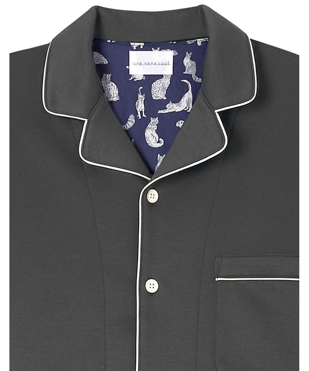 une nana cool 【綿混】ハイゲージダブルエアー メンズ長袖開襟 MADE WITH LIBERTY FABRIC 