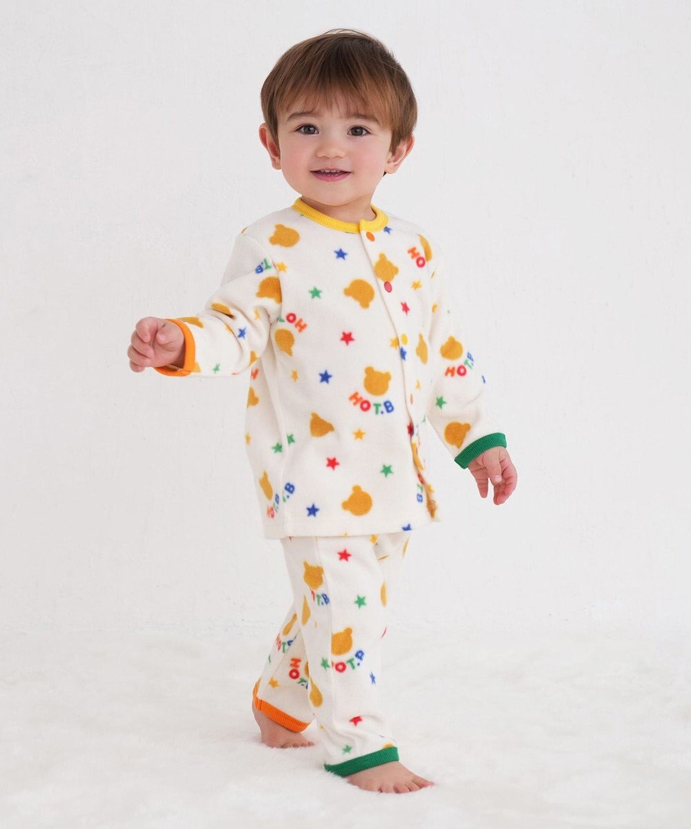 MIKI HOUSE HOT BISCUITS 【80-120cm】 カラフルパイピング フリース ルームウェア 