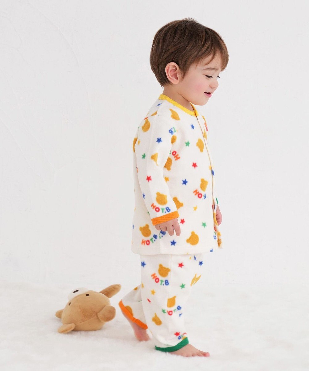 MIKI HOUSE HOT BISCUITS 【80-120cm】 カラフルパイピング フリース ルームウェア 