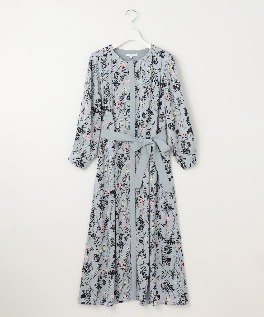 自由区 L 【WEB&一部店舗限定】ハーバルフロープリント8分袖 ワンピース 