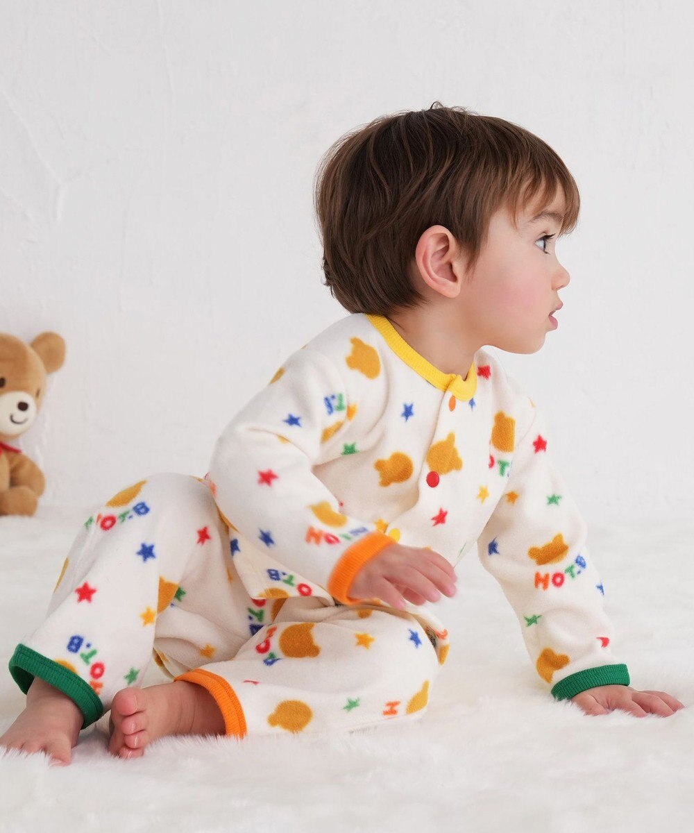 MIKI HOUSE HOT BISCUITS 【80-120cm】 カラフルパイピング フリース ルームウェア 